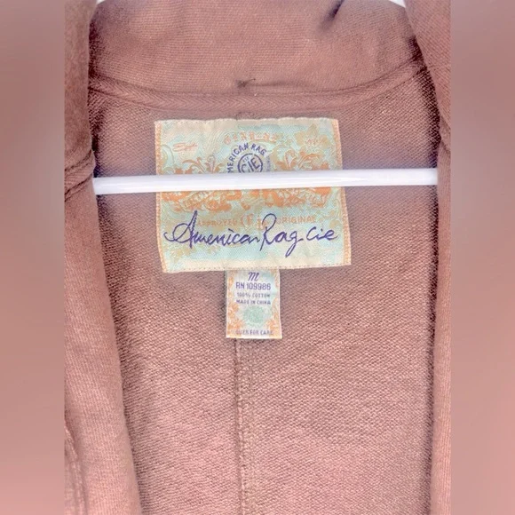 American Rag Brown Frayed Trim Jacket - Picture 6 of 9